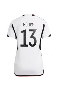 Tyskland Thomas Muller #13 Fotballdrakt Hjemme Klær Dame VM 2022 Korte ermer